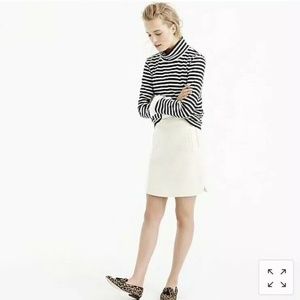 J.CREW Mini Skirt In Double-serge Wool Size8 Ivory